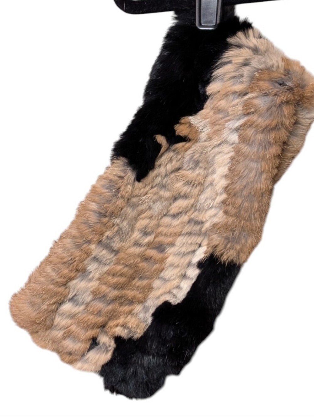 J. McLaughlin Brown Multi Rabbit Fur Headband Neck Warmer multi-color OS scarf